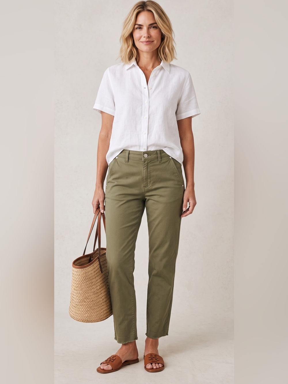 Rag & Bone Buckley Cotton army green Khaki chino pants Basic Minimalist Basic - Picture 2 of 10